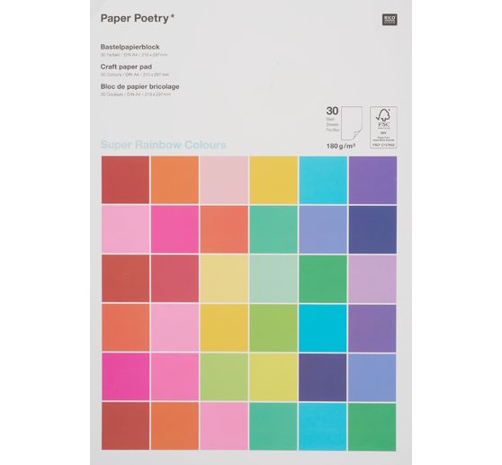Knutselpapier-Blok "Rainbow Colours"