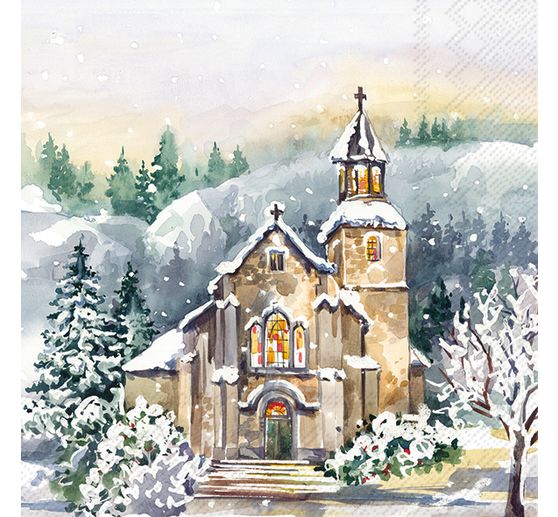 Servet "Kerk in winter dorp"
