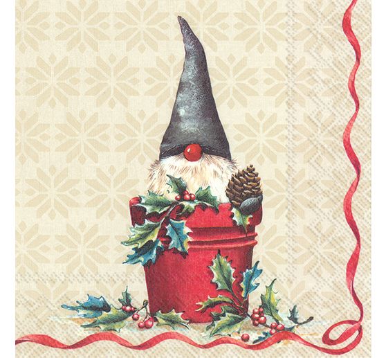 Napkin "Secret Santa in clay pot"