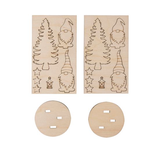 Houten bouwpakket "kabouter met denneboom"