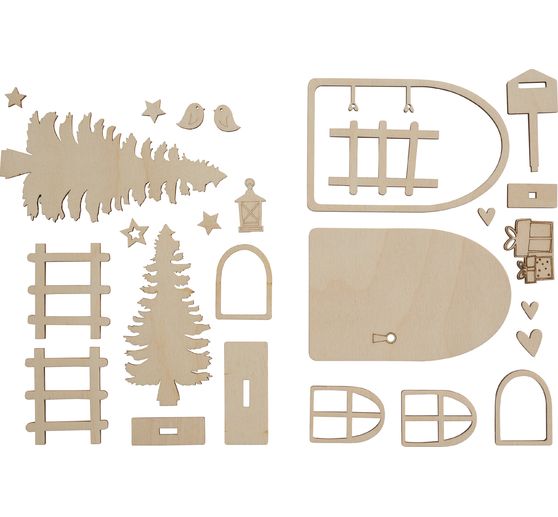 Wooden craft set "Secret Santa door Nisse"