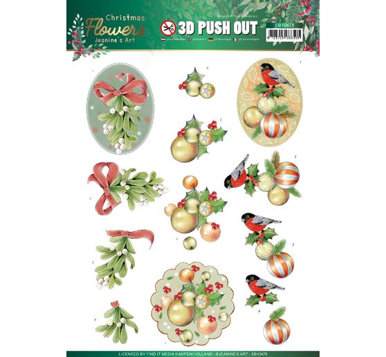 3D stansveldboek "Christmas Flowers"