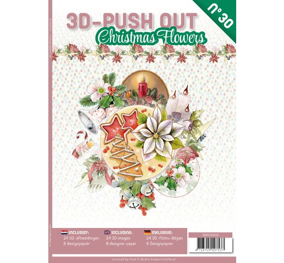 Livret de motifs 3D pré-estampés « Christmas Flowers » 