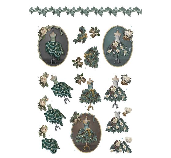 3D stansveldboek "Christmas Flowers"