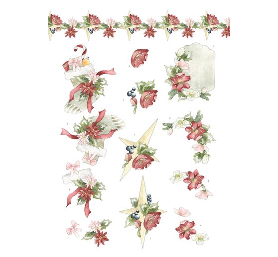 3D stansveldboek "Christmas Flowers"