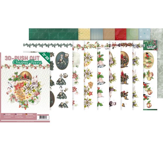 3D stansveldboek "Christmas Flowers"