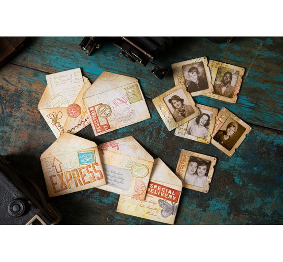Gabarit d’estampe Sizzix Thinlits « Postale by Tim Holtz » 