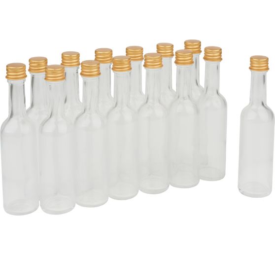 VBS Glazen flessen met schroefdop, ca. 60 ml, 14 stuks