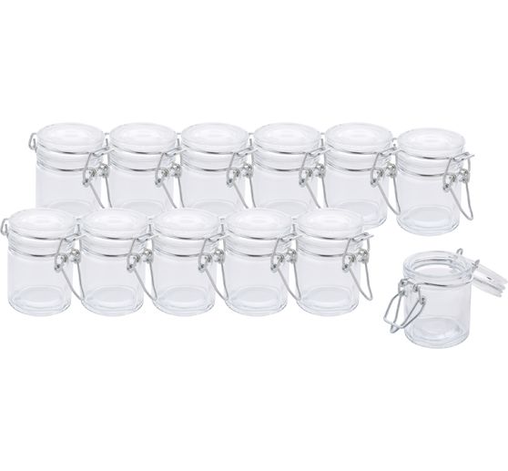 VBS Jars with clip closure "Mini", 12 pieces