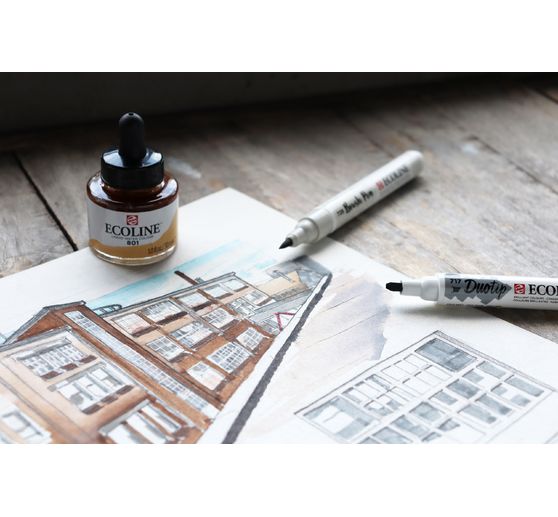 Talens Ecoline Duotip "Zwart-Grijs set"
