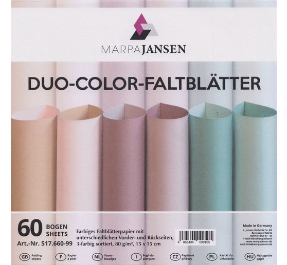 Folding sheets "Duo-Color", powder shades