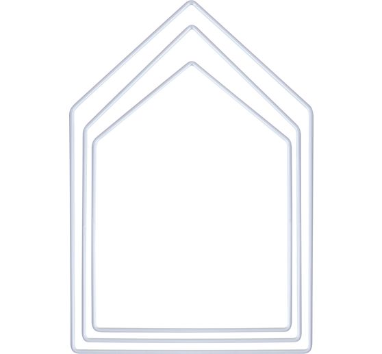 Metalen ring "Huis", set van 3, Wit