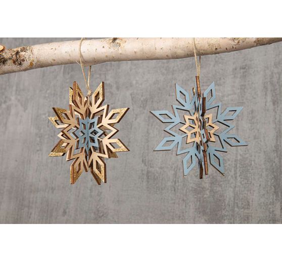 3D Houten decoratieve hanger "Sneeuwvlokken" om te plakken