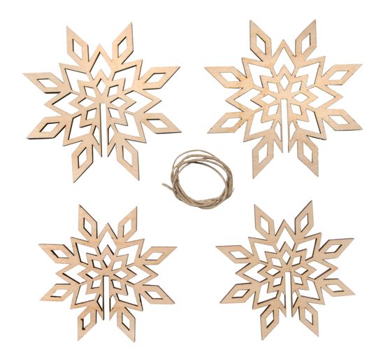3D Houten decoratieve hanger "Sneeuwvlokken" om te plakken
