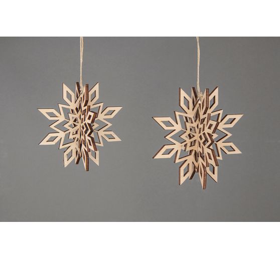 3D Houten decoratieve hanger "Sneeuwvlokken" om te plakken