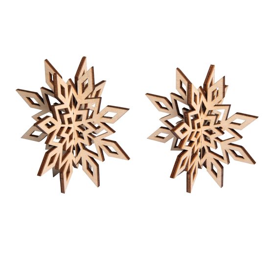 3D Houten decoratieve hanger "Sneeuwvlokken" om te plakken