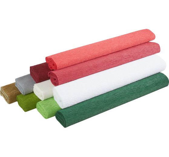 Papier Crépon épais Lia Griffith - Lot De 10 Rouleaux 25x100 Cm, 160g, 250% élasticité, Couleurs Jardin Botanique