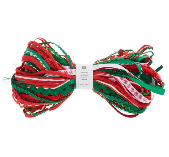 Rico Design Ribbons set "Lucky dip", Red-Green