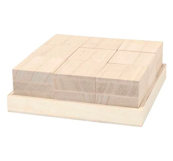 Houten blokjes, 9 stuks