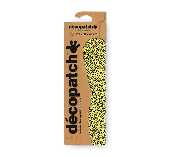 Décopatch papier fluorescerend "Gele Leoprint"