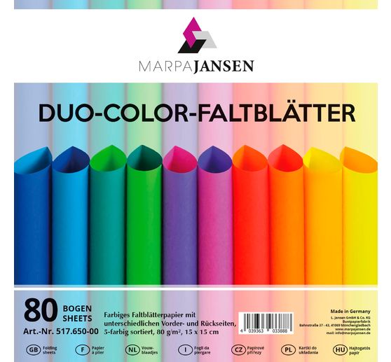 Vouwpapier "Duo-Color", Rainbow Colors