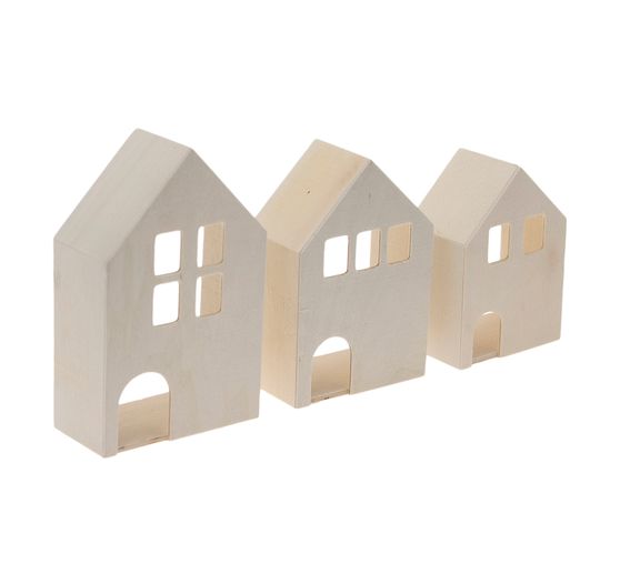 3D houten huis, set van 3