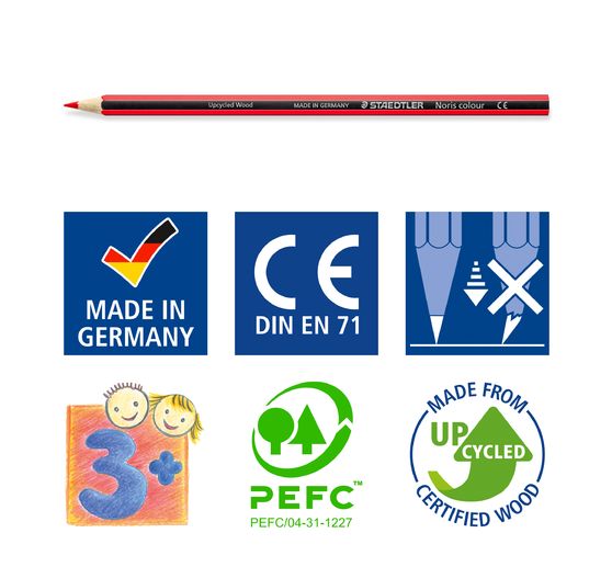 Crayons de couleur STAEDTLER Noris colour, set de 10 + 2 gratuits