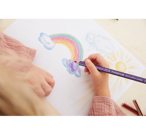 Crayons de couleur STAEDTLER Noris colour « Jumbo », set de 9 + 1 gratuit