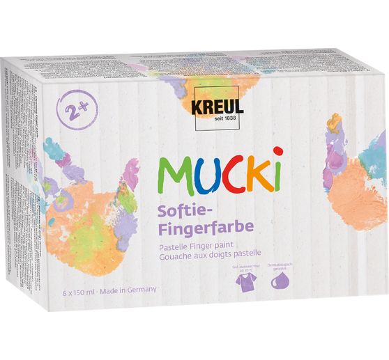 MUCKI Pastelle finger paint, set of 6