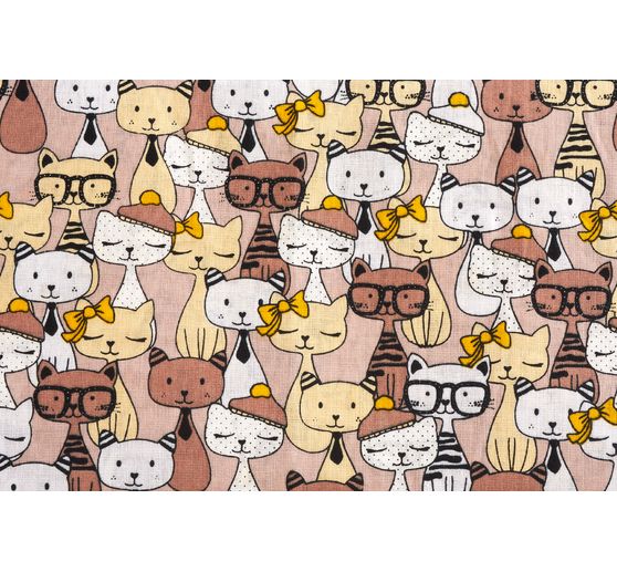 Katoenen stof "Funny cats"