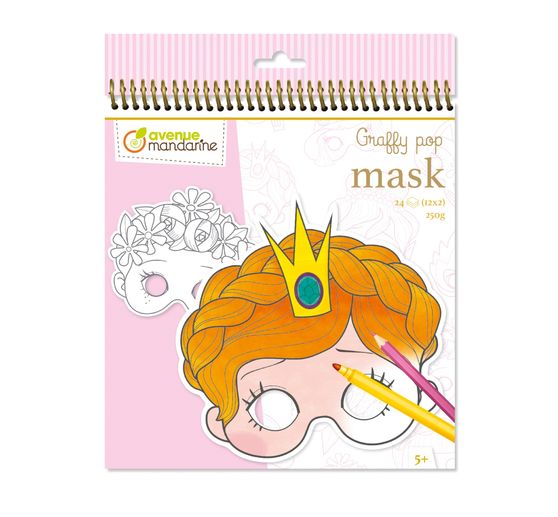 Carnet de masques à colorier Avenue Mandarine « Graffy Pop Fille »