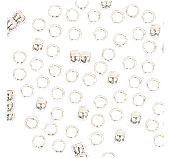Crimp beads , silver, 2 mm