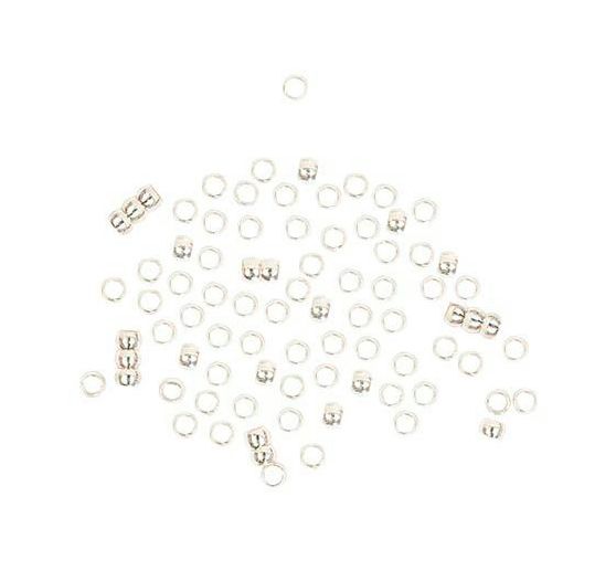 Crimp beads , silver, 2 mm