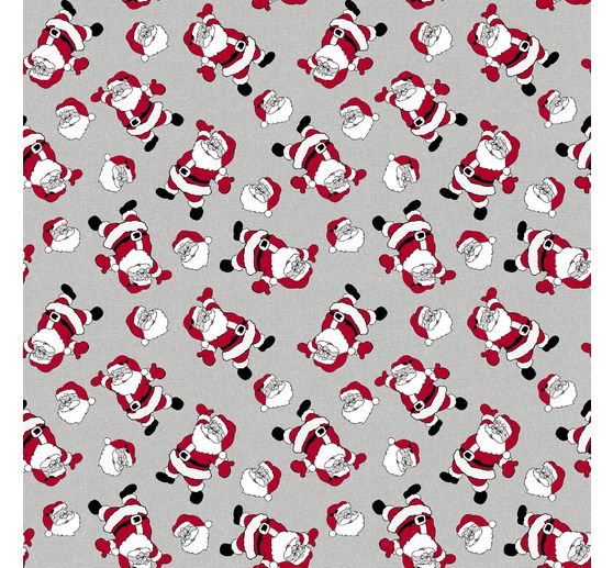 Motiv-Stoff Leinenoptik "Santa"