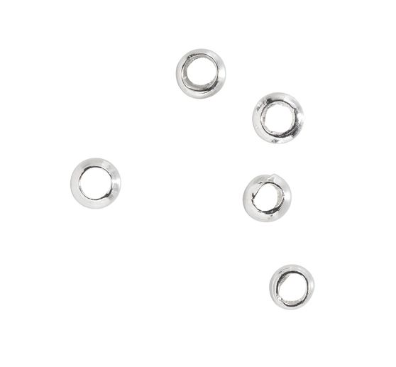 Crimp beads , silver, 2 mm