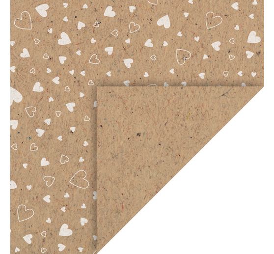 Natuurlijk karton "Hearts White"