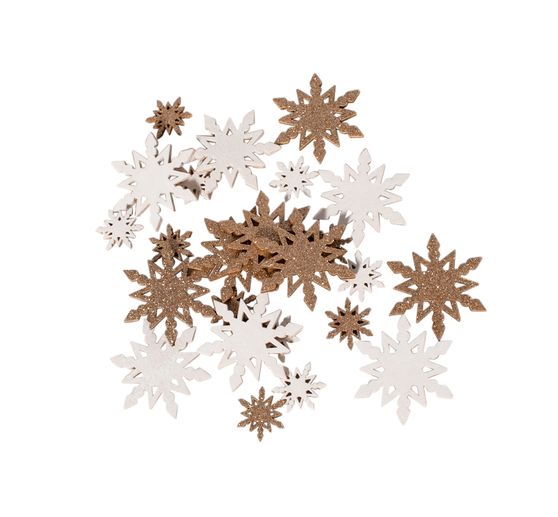 Strooidelen sneeuwvlok "Snaedis", wit/goud