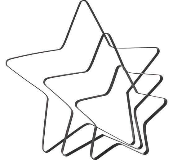Metalen ring ster "Auri", zwart