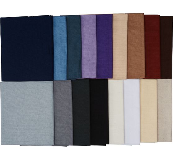 Stofpakket Patchy Uni "Lavendel-Bruin-Natuur-Wit", 17 stekken