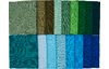 Stofpakket Patchy Uni "Blauw-Groen-Olijf-Grijs", 17 stekken