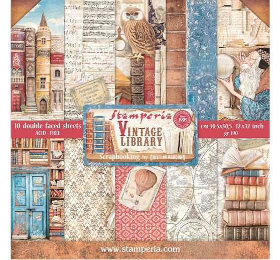 Scrapbook blok "Vintage Library"