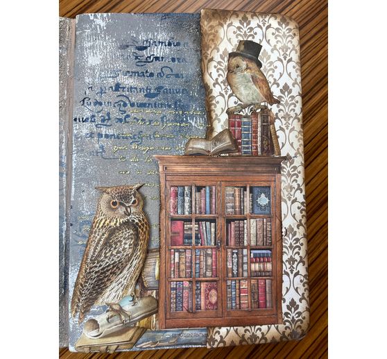 Soie de paille à motifs « Vintage Library Flowers »