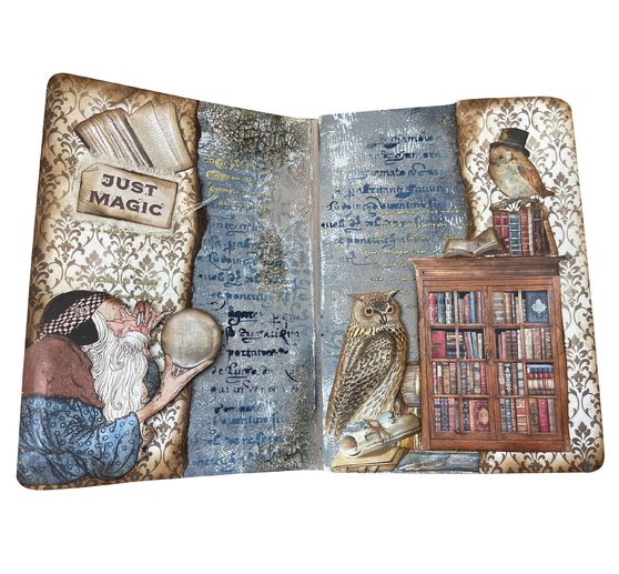 Soie de paille à motifs « Vintage Library Flowers »