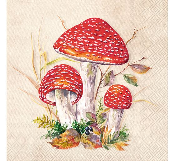 Servetten "Rode paddenstoelen"