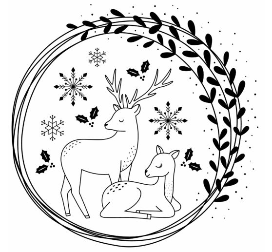 Silicone stamp "Snow Deers"