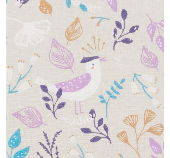 Tissu coton au mètre « Birds & Flowers »