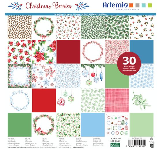 Bloc de papier scrapbooking « XMAS Berries »