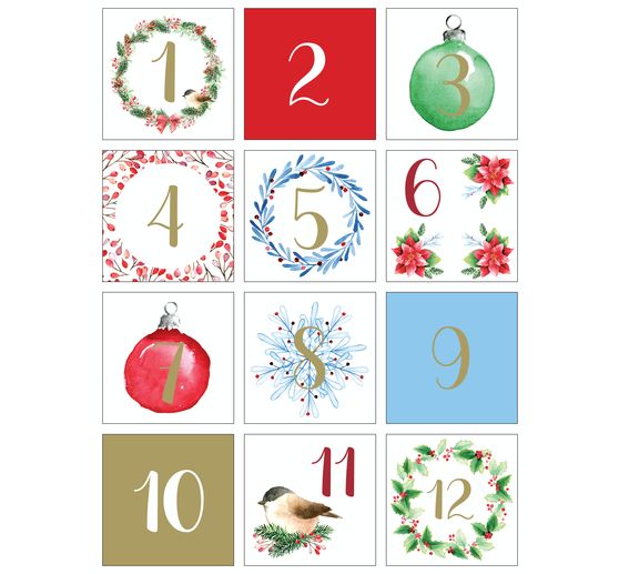 Sticker advent numbers "XMAS Berries"