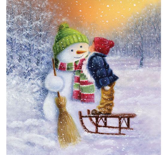 Napkin "Good Night Snowmen"
