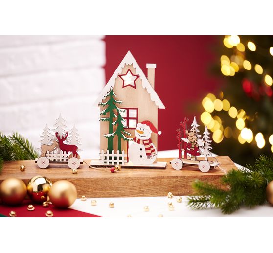 VBS Wooden building kit "Winter house snowman"